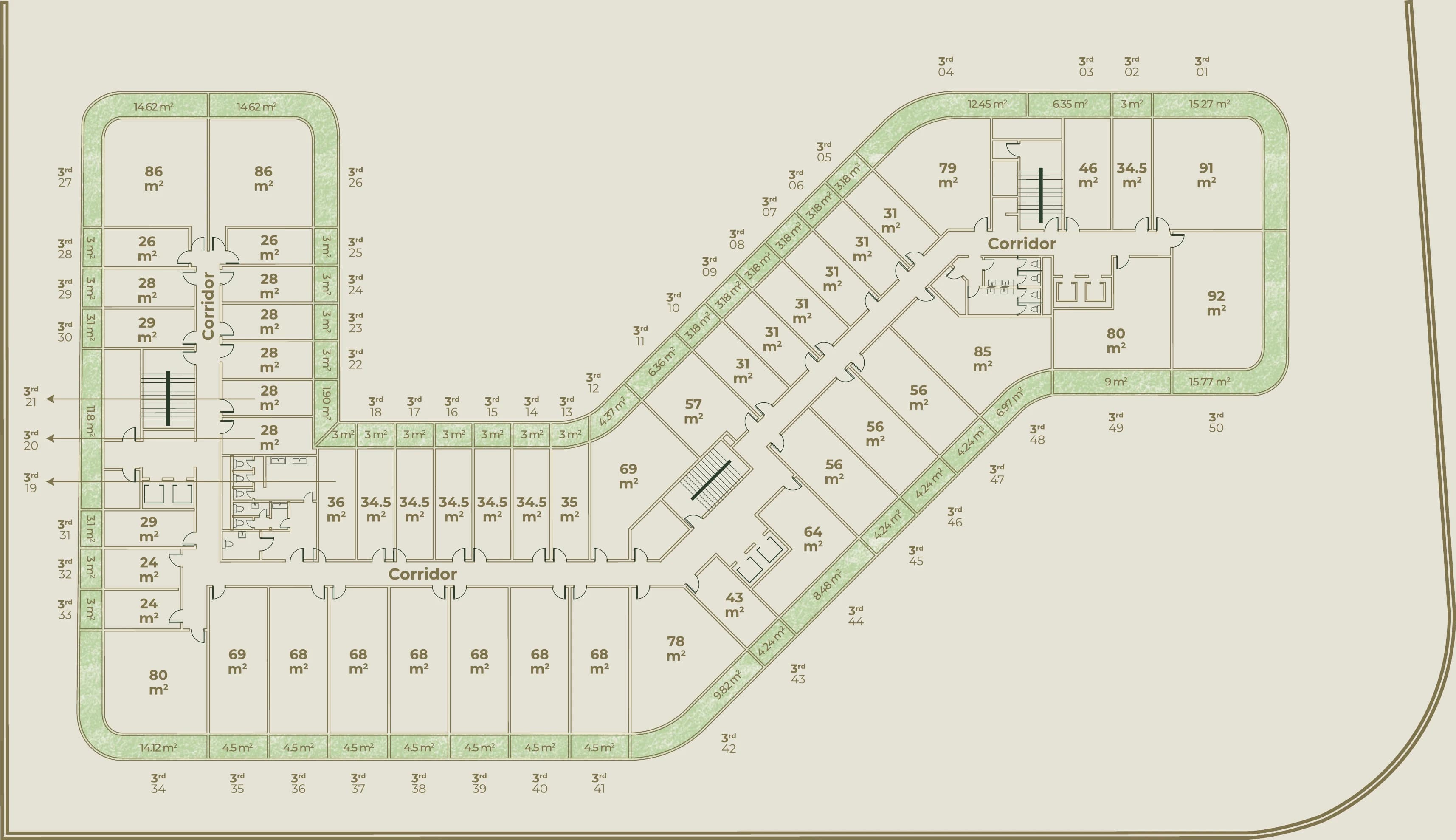 90 Gate Third Floor unit layout